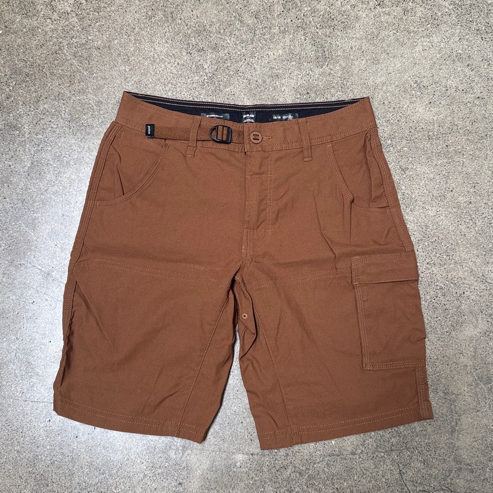 NWOT Prana Stretch Zion Brown Cargo Shorts in Retro Olive